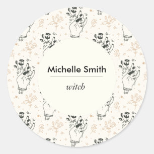 Pegatina de redondeo clásico místico bohemio perso