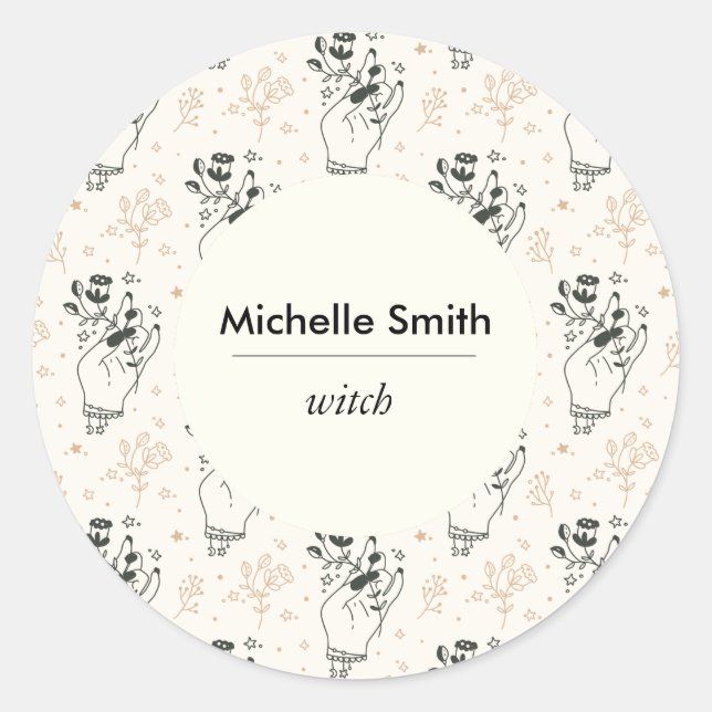 Pegatina de redondeo clásico místico bohemio perso (Anverso)