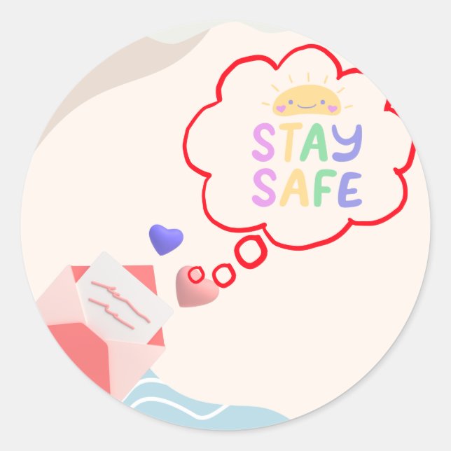 Pegatina de redondeo clásico personalizado Stay Sa (Anverso)