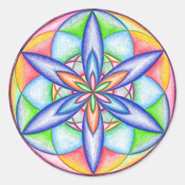 Pegatina de redondeo de alimentación de flor en ex (Anverso)