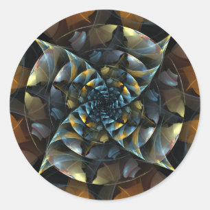 Pegatina de redondeo de arte abstracto de pinWheel