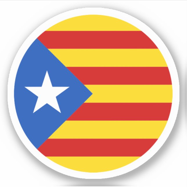 Pegatina de redondeo de bandera de Cataluña (Anverso)