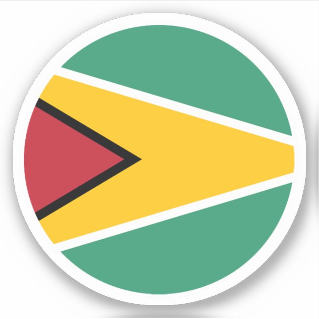 Pegatina de redondeo de bandera de Guyana (Anverso)