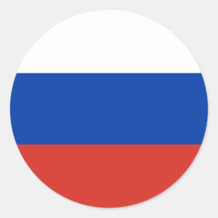Pegatina de redondeo de bandera de Rusia