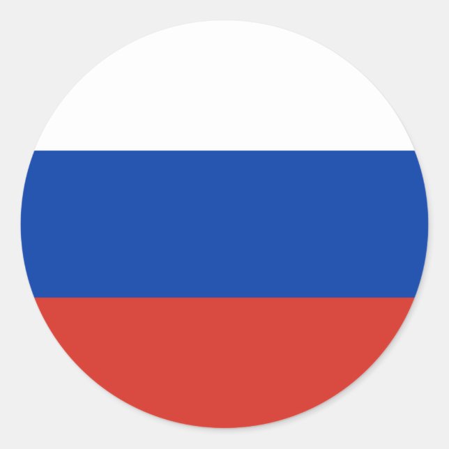Pegatina de redondeo de bandera de Rusia (Anverso)