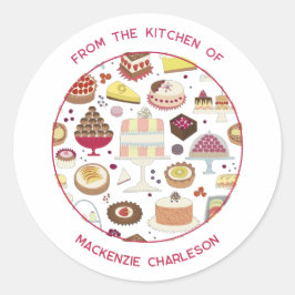 Pegatina de redondeo de Clásico de Negocios de Cat