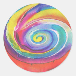 Pegatina de redondeo de color Swirl Classic