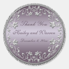 Pegatina de redondeo de diámetro de Plum y Pewter 