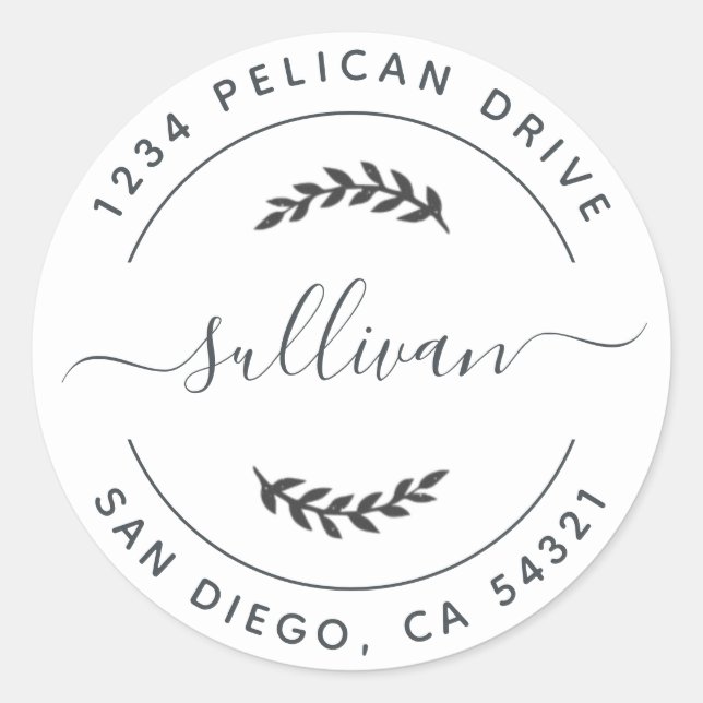 Pegatina de redondeo de dirección de retorno (Anverso)