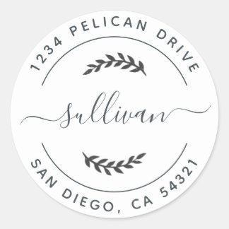 Pegatina de redondeo de dirección de retorno