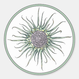Pegatina de redondeo de flor en círculo y silbido