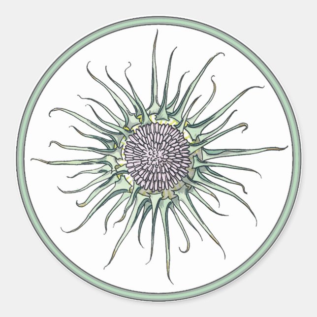 Pegatina de redondeo de flor en círculo y silbido (Anverso)