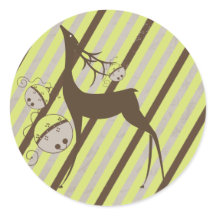 Pegatina de redondeo de franjas de venado y diagon