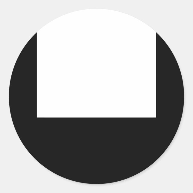 Pegatina de redondeo de marco de diseño blanco neg (Anverso)