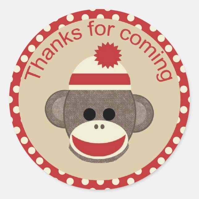 Pegatina de redondeo de mono hueco de niño (Anverso)
