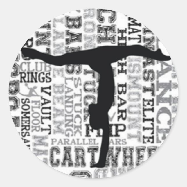 Pegatina de redondeo de paro de gimnasia (Anverso)
