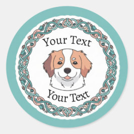 Pegatina de redondeo de perro con texto Personaliz