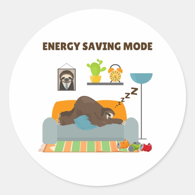 Pegatina de redondeo de Pun en modo de ahorro de e (Anverso)