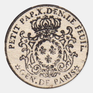 Pegatina de redondeo de sello de documento francés