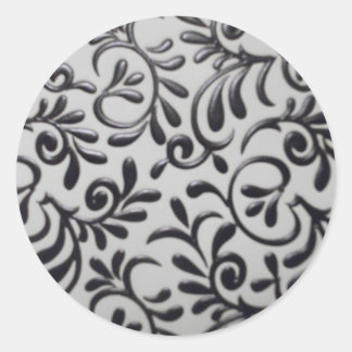 Pegatina de redondeo de Swirl Damask