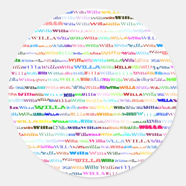 Pegatina de redondeo de Willa Text Design II (Anverso)