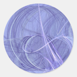 Pegatina de redondeo fractal de resumen azul
