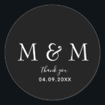 Pegatina de redondeo negro clásico<br><div class="desc">Pegatina de redondeo negro clásico</div>