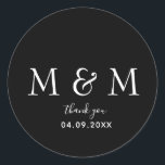 Pegatina de redondeo negro clásico<br><div class="desc">Pegatina de redondeo negro clásico</div>