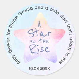 Pegatina de redondeo para Baby Shower | Estrella e
