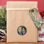 Pegatina de redondeo turquesa de imagen personaliz<br><div class="desc">Pegatina de redondeo de Pegatina turquesa de imagen personalizada</div>