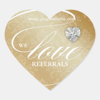 Pegatina de referencia de amor Jewelry Heart Gold