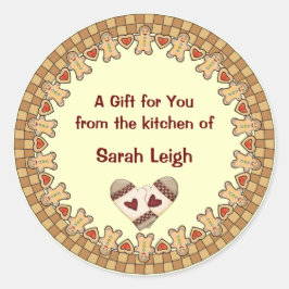 Pegatina de Regalo de Alimentos de Gingerbread Cou