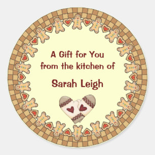 Pegatina de Regalo de Alimentos de Gingerbread Cou