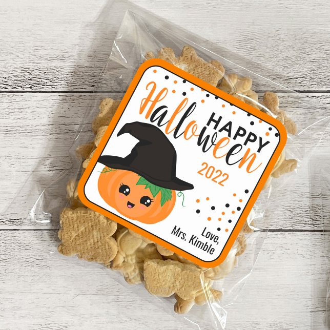Pegatina de regalo de calabaza de Halloween y etiq (Subido por el creador)