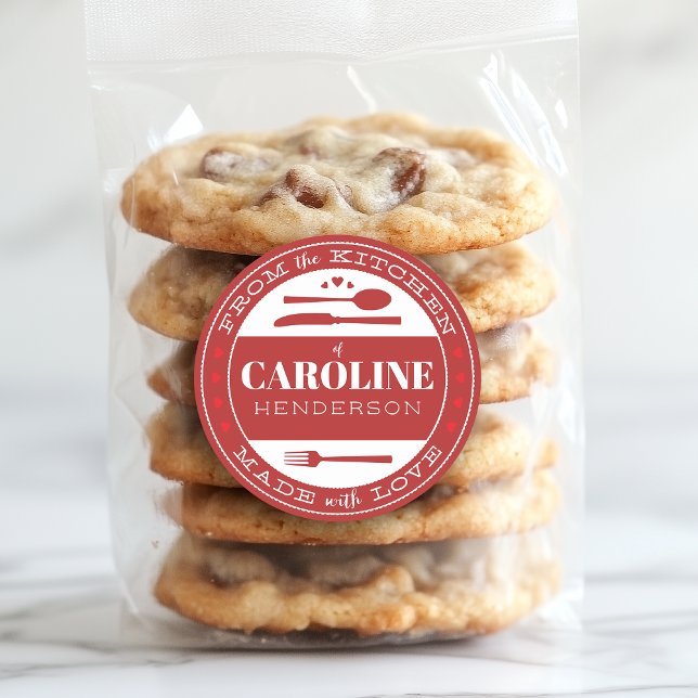 Pegatina de regalo de comida Hecho con amor Rojo i (Subido por el creador)