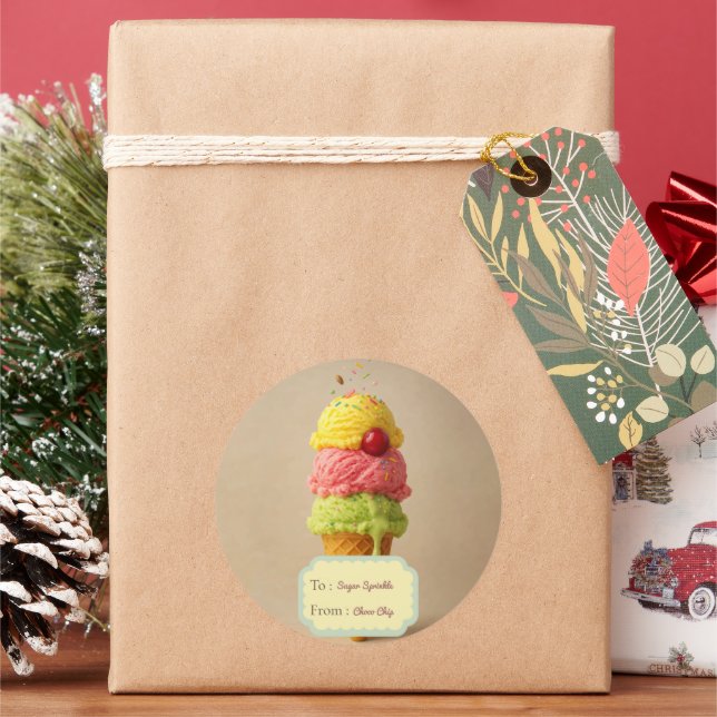 pegatina de regalo de crema de hielo para el baño  (Vacaciones)