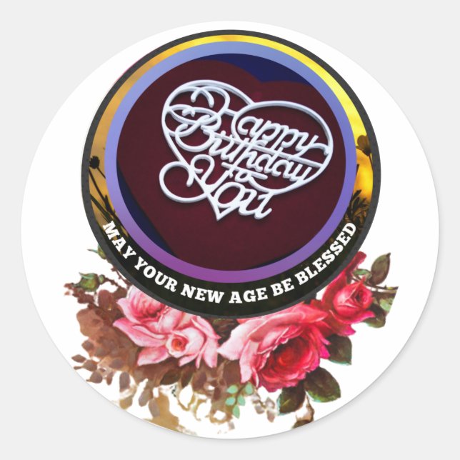 Pegatina de regalo de cumpleaños personalizado (Anverso)