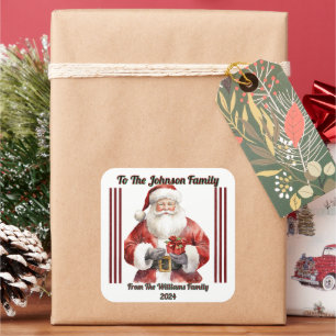 Pegatina de regalo de Navidades alegres