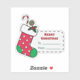 pegatina de regalo de navidades con caldo rojo