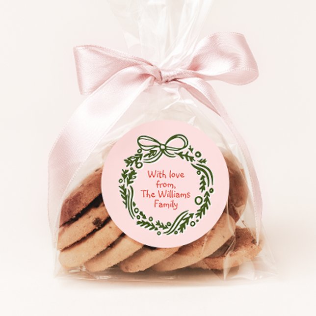 Pegatina de regalo de Navidades rosados de época d (Subido por el creador)