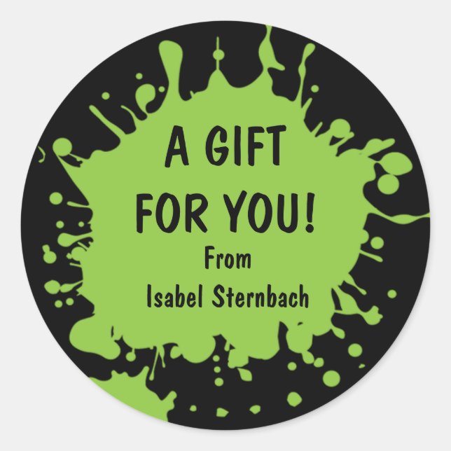 Pegatina de regalo de Splat (Anverso)