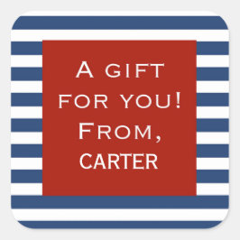 Pegatina de regalo personalizado del marco rojo de