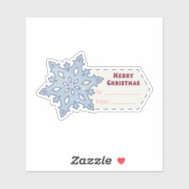 pegatina de regalos de navidades con copo de nieve