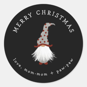 Pegatina de regalos de Navidades de Gnome