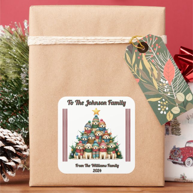 Pegatina de regalos navideños alegres este Navidad (Vacaciones)