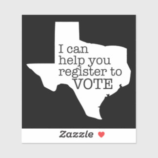 Pegatina de Registro de Votantes de Texas