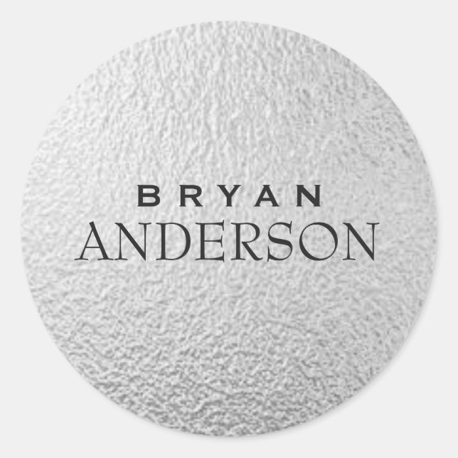 Pegatina de Relieve metalizado plateado profesiona (Anverso)