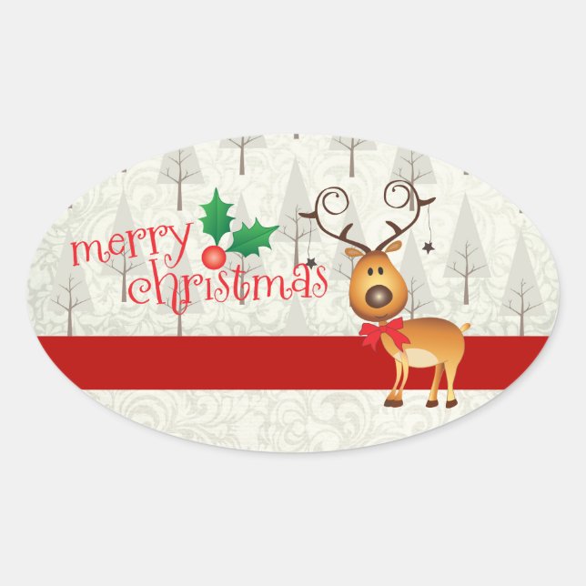 Pegatina de renos y navidad de Santa Claus (Anverso)