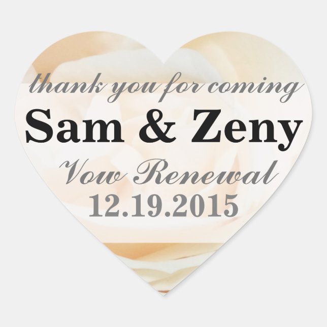 Pegatina De Renovación De Vow - Rosa De Peach (Anverso)