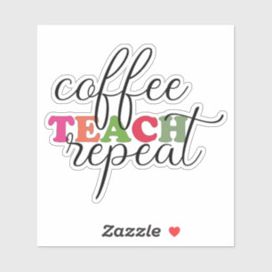 Pegatina de repetición de la clase de café ~ Profe